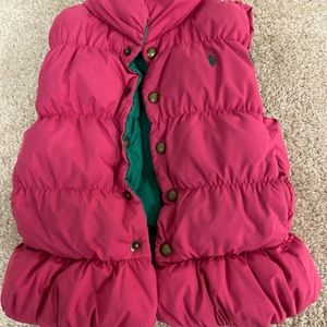 Girls Ralph Lauren Polo Pink and Green Vest